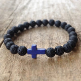Men's Blue Cross Bracelet