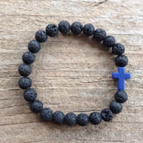 Men's Blue Cross Bracelet