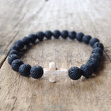 Men's White Cross Bracelet