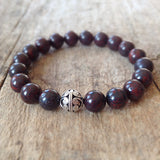 Men's Burgundy Jasper Bracelet - 10mm