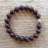 Men's Burgundy Jasper Bracelet - 10mm