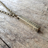 Men's Oxidized Square Bar Necklace - TesoroDelSol