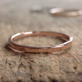 Rose Gold Hammered Ring Band