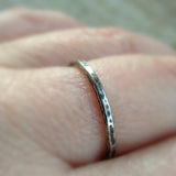 Antique Silver Hammered Stacking Ring