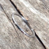 Antique Silver Hammered Stacking Ring
