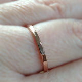 Rose Gold Hammered Ring Band