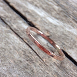 Rose Gold Hammered Ring Band