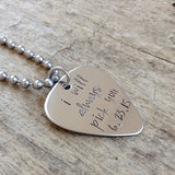 Mens Rustic Stainless Steel Guitar Pick Necklace - TesoroDelSol