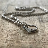 Sterling Silver Floating Heart Necklace