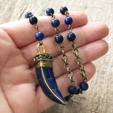 Men's Lapis Lazuli Inlay Necklace