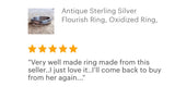 Antique Sterling Silver Flourish Ring