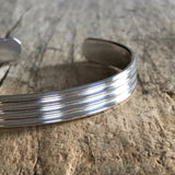 Men's Striped Open Cuff Bracelet