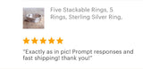 Five Stackable Sterling Silver Rings