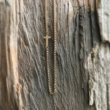 Gold Sideways Cross Necklace
