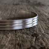 Men's Striped Open Cuff Bracelet