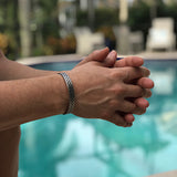 Men's Plaid Open Cuff<br>Bangle Bracelet