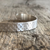 Men's Plaid Open Cuff<br>Bangle Bracelet