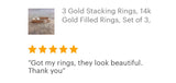 Set of 3 Rose Gold Stacking Rings