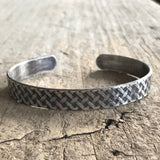 Men's Plaid Open Cuff<br>Bangle Bracelet