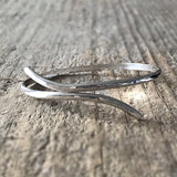 Sterling Silver Ocean Waves<br>Bangle Bracelet