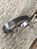 Men's Striped Open Cuff Bracelet