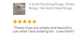 Set of 3 Rose Gold Stacking Rings