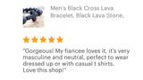 Black Cross Lava Bracelet for Men