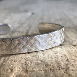 Men's Plaid Open Cuff<br>Bangle Bracelet