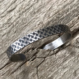 Men's Plaid Open Cuff<br>Bangle Bracelet