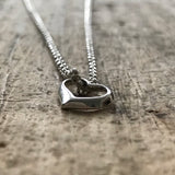 Sterling Silver Floating Heart Necklace