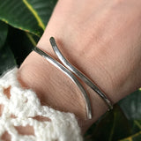 Sterling Silver Ocean Waves<br>Bangle Bracelet