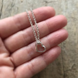 Sterling Silver Floating Heart Necklace