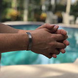 Men's Striped Open Cuff Bracelet