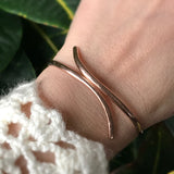 Rose Gold Ocean Waves<br>Bangle Bracelet