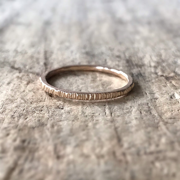 Gold Tree Bark Ring