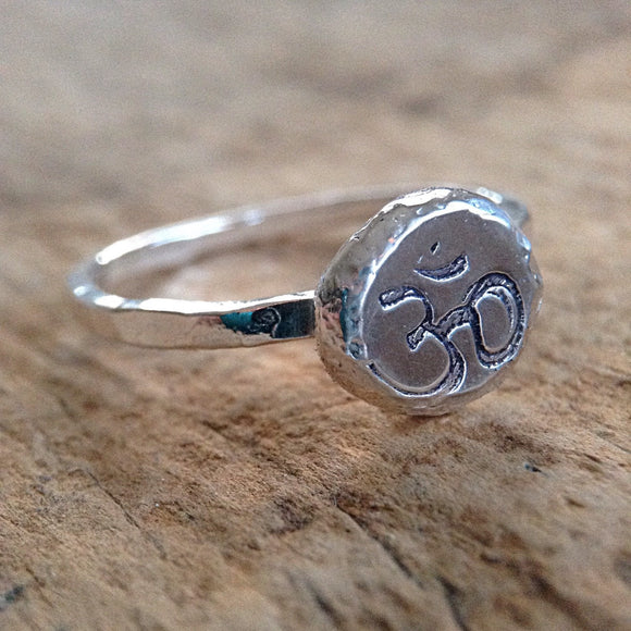 Sterling Silver Om Ring