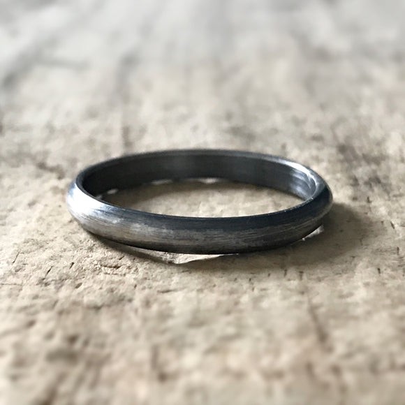 Antique Silver Half Round Ring