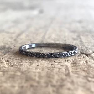 Oxidized Silver Raw Silk Ring