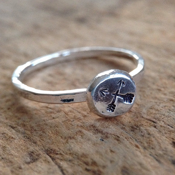 Sterling Silver Crossed Arrows Ring