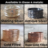 Set of 10 Oxidized Silver Rings