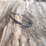 Oxidized Silver Raw Silk Ring