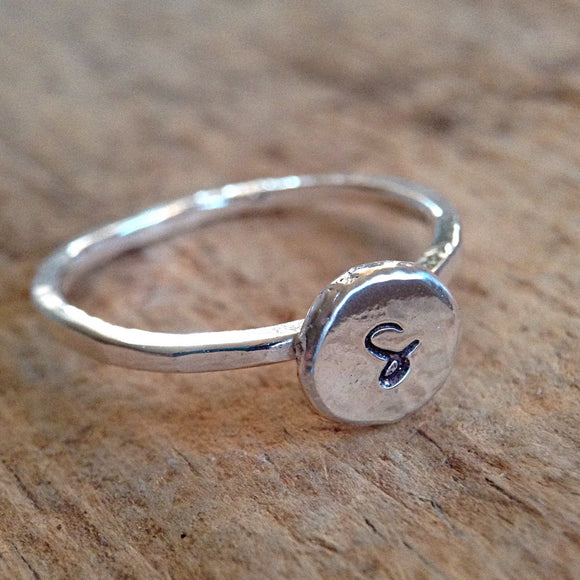 Sterling Silver Initial Ring