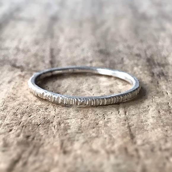 Sterling Silver Tree Bark Ring