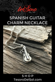 Sterling Silver Spanish Guitar Necklace
