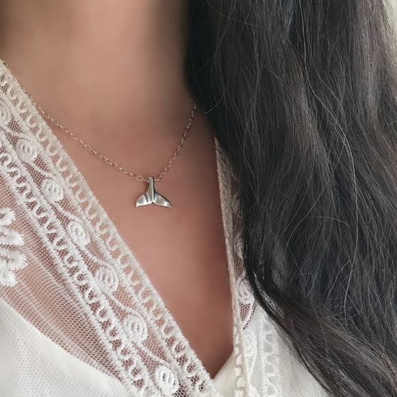 Sterling Silver Whale Tail Necklace