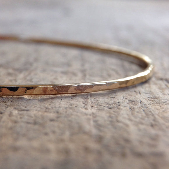 gold hammered bangle