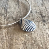 Silver Seashell Charm<br>Bangle Bracelet