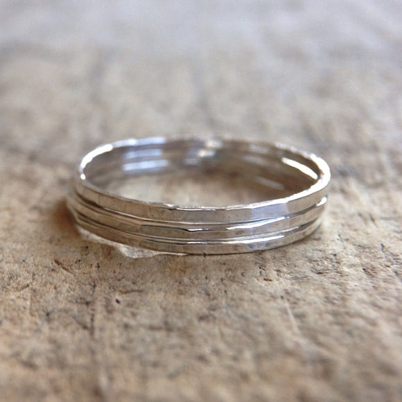 Set of 3 Sterling Silver Skinny Rings