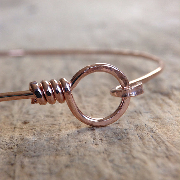 Rose Gold Hook and Eye<br>Bangle Bracelet