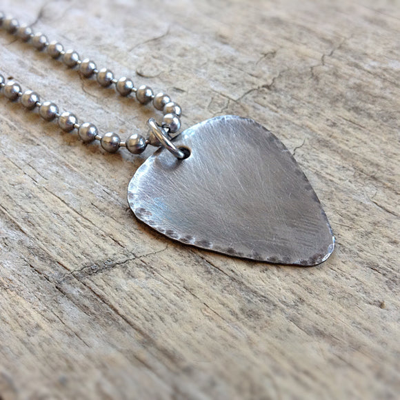 Men's Rustic Guitar Pick Chain Necklace